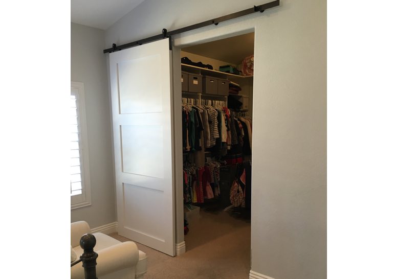 White closet sliding barn door 